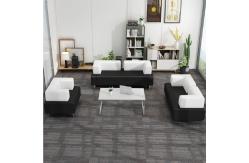 China Durable Leather Office Reception Room Sofa Set With Stainless Steel Frame supplier