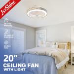 20 Inches Low Profile Ceiling Fan Flush Mount Ceiling Fan With Light Remote Control for sale