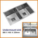 18 Gauge Undermount Stainless Steel Kitchen Sink PVD NANO 80x45 for sale