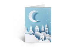 China Christmas Design Lenticular Gift Cards 3D Effect Customised 12x17cm Fold supplier