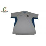 White Custom Embroidered Polo Shirts , 50 Polyester 50 Cotton Shirts Working Use for sale