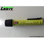 8 Hours Lightweight Led Flashlight Yellow Body Shell ABS Impact Resistant