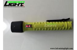 China 8 Hours Lightweight Led Flashlight Yellow Body Shell ABS Impact Resistant supplier
