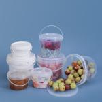 Transparent Round Plastic Food Storage Buckets Capacity 280ml/450ml/650ml Food Grade for sale