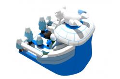 China Ice And Snow Animals Themed 8x8x5.7m commercial inflatable slide supplier