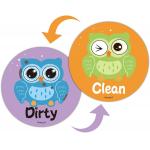 OEM Animal Owl magnetic Clean Dirty Flip Sign Dishwasher Sticker Clean Dirty for sale