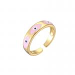 Enamel Evil Eye Ring Gold Plated