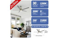 China High Speed 5 Blades Ceiling Fan With Light DC Motor Silver Modern supplier