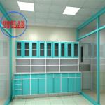 Metal Type Full Steel Hospital Disposal Work Benches with Drawers Three Section Slider for sale