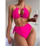 Halter Summer Bikini With Ruffles Features Perfect For Beach Vacation Pink Color Sexy The New Style for sale