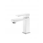 Stylish Matte White Guest Room Wash Basin Faucet 1 Hole Zinc Handle for sale
