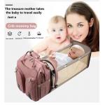 600D Travel Mommy Backpack Nursing Diaper Bag Foldable Crib