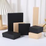 Kraft Paper Storage Box With Lid And Top And Bottom Jewelry Packaging Box Necklace Ring Earring Jewelry Box for sale
