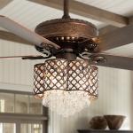 52Inch Remote Control 120V Modern Crystal Ceiling Lamp In Dining Room