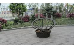 China Round shape garden daybed wicker rattan beach swivel chair in all weather supplier