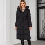 Women Long Coat Winter Warm Coat Down Or Biodown Or Bio Fluff Coat For Winter Hooked Water Proof And Windproof For Cold Winter Dark Colour for sale