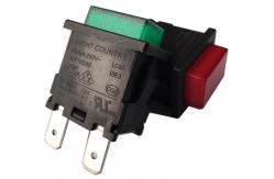 China Taiwan Electrical Push Button Switch, 21*15mm, ON-OFF, Green Illuminated supplier