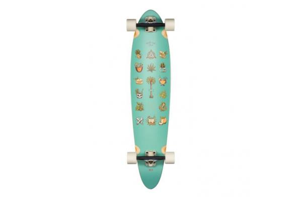 Globe Pinner Classic Half Cut Teal Longboard Complete Skateboard - 9 x 40