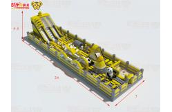 China Large Inflatable Obstacles Yellow Color Fun Park Playground supplier