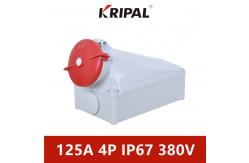 China 125A IP67 Waterproof Industrial Wall Mounted Socket 4 Pole 380V supplier