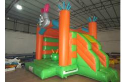 China Carotte / Rabbite Combo Inflatable Jump House Strong Pvc Fire Resistance For Backyard supplier