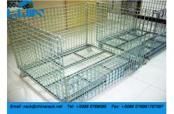 China Zinc Finish Wire Mesh Cages With Foot Brakes / Castors Rigid Rolling Metal supplier