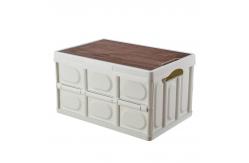 China Car Storage Box , Camping Folding Box Multifunctional Wooden Lid supplier