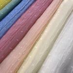 100-250gsm Polyester Tulle Fabric Polka Dot Jacquard Crinkle Pleated Fabric for sale