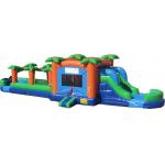 inflatable kdis obstacle course with bouncer and slide for sale