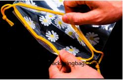China 0.06mm Transparent LDPE Plastic Drawstring Bags supplier