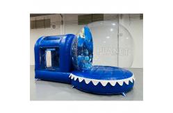 China 3m Christmas Advertising Inflatable Snow Globe Photo Booth With Jumping Bouncing Tunnel supplier