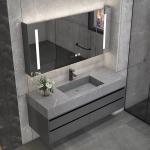 OEM/ODM Wall Mount Floating Bathroom Vanity Sink Slate Top Solid Wood