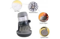 China Dishwasher Kitchen Scrub Brush With Integrated Detergent Soap Dispenser supplier
