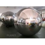 Large PVC Silver Inflatable Hanging Mirror Balls For Event Christmas Decoration for sale