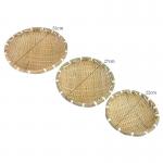 Round Sieve Natural Bamboo Basket Traditional Shape for sale