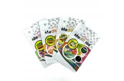 China Gummies 300mg Three Side Seal Bag Biodegradable ziplockk Plastic Bags With Handle Hole supplier