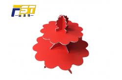 China Bumping - Proof Red Cardboard Cake Stand Easily Recycled OEM / ODM Available supplier