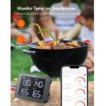 Digital Wireless Grill Thermometer With 4 Probes Timer Alarm 150 Ft Bluetooth Monitor for sale