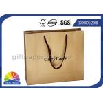 Branding Brown Kraft Paper Bags Customized Paper Shopping Bags With Cotton Handle for sale