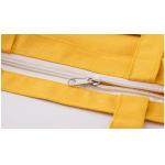 Yellow / White / Black Canvas Shopping Bag With Detachable Shoulder Strap