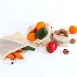 Organic Cotton Drawstring Bag Backpack Vegetable Grocery Mesh String Backpack