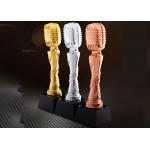 Microphone Design Custom Trophy Awards Resin Material Made For Musical Activities for sale