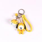 Custom Soft PVC Rubber Figure Miniature Key Ring  Soft PVC Pendant Attached To Metal Key Chain And Braided Leather Strap for sale
