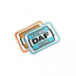 Stick Iron On Woven Patch Label Embroidered Merrowed Yarn Material for sale