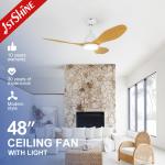 Decorative Ceiling Fan With LED Light Living Room Quiet Dc Motor for sale