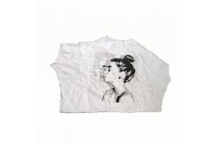 China No Dirty 40kg/Bale White Cotton Rags With Print And Logo supplier