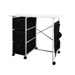 Practical Movable Home Office Computer Desk With 3 Fabric Drawers / Hanging Pocket