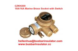 China 10A/16A marine brass socket with chain switch outlet CZKH202 IP56 supplier