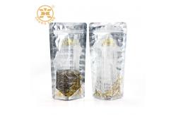 China Clear Front Silver Back Resealable Zipper Metallized Stand Up Pouch Food Storage supplier