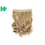 22 Inch Gold Clip In Synthetic Curly Hair Extensions With Body Wave